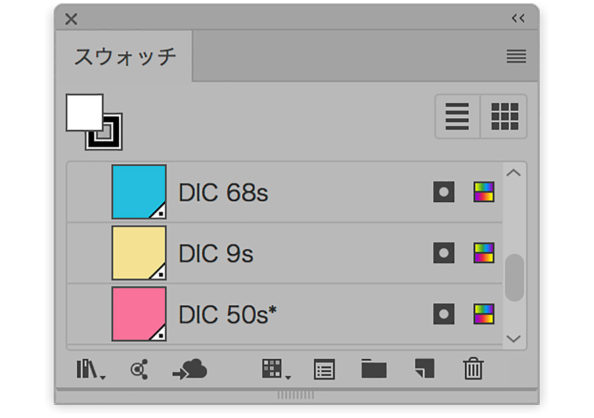 （写真15）印刷入稿データと指示書。Illustratr上でDICの特色を指定しています。ただし、画面で表示される特色はシミュレーションでモニタに再現された色なので、実際の印刷インキの色と異なる場合も多いです。必ず印刷見本帳で実際のインキの色味を確認して指定を行ってください。 | やさしく、やわらかなタッチの活版印刷 - 生田信一（ファー・インク） | 活版印刷研究所