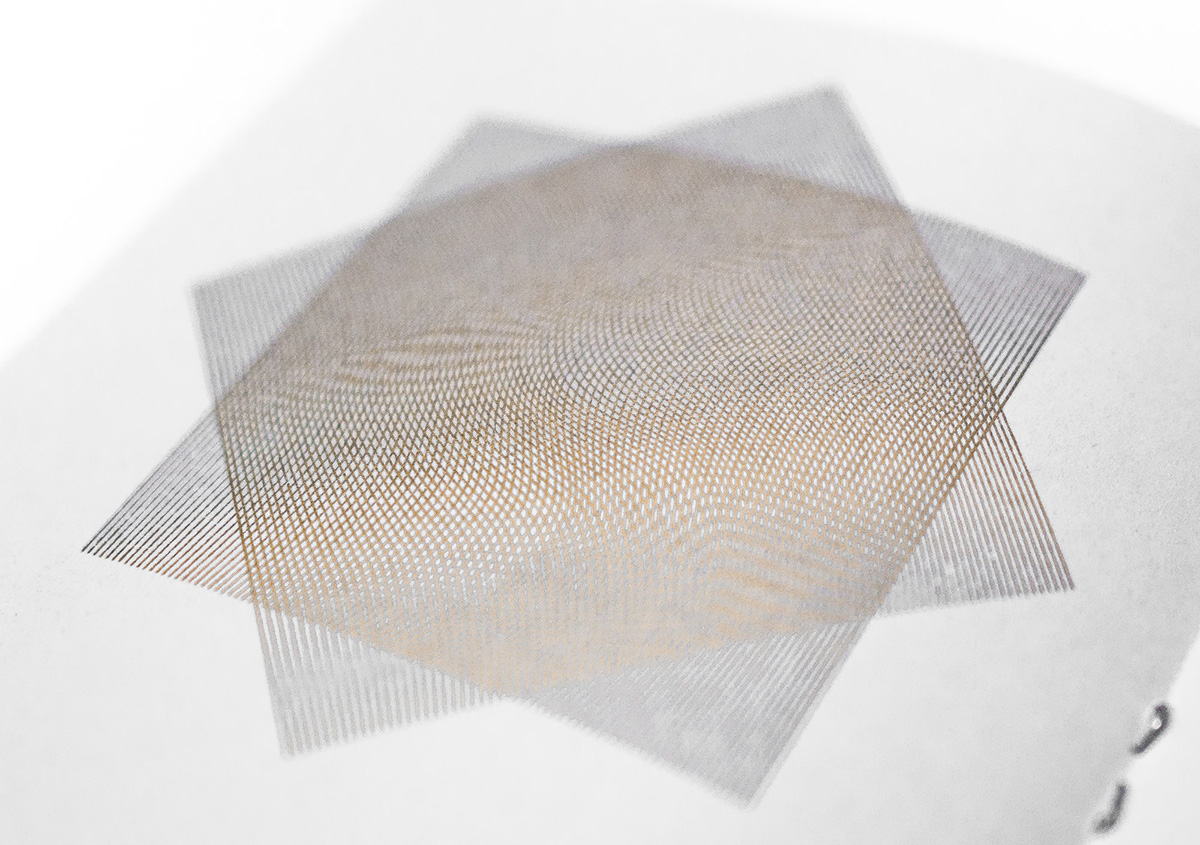 （写真13）線で構成された面を重ね刷りすると、独特なパターンが表れる。 | 活版印刷の技術で、複製できない価値を生み出す - 生田信一（ファーインク） | 活版印刷研究所